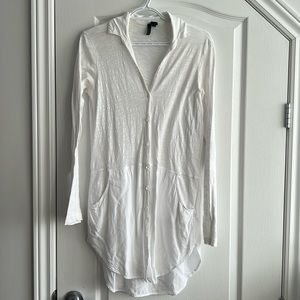 ♻️4/20$♻️100% cotton long blouse / tunic button closure front